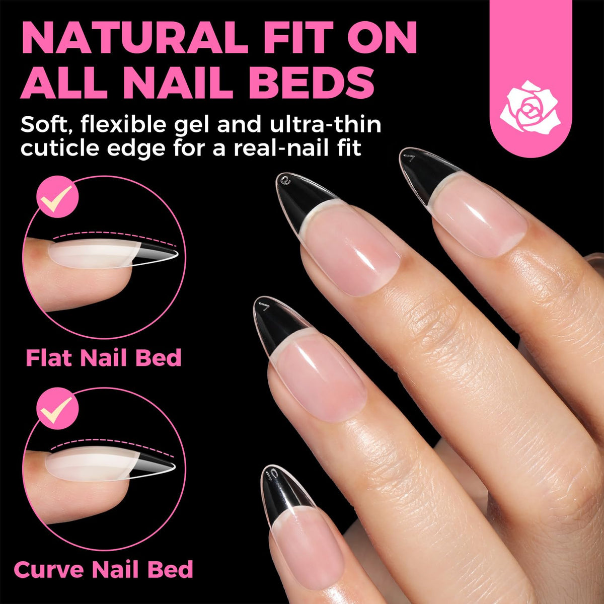 UNA GELLA soft gel tip bending to show flexible, crease-resistant material benefit