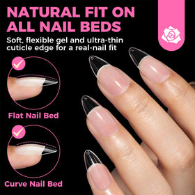 UNA GELLA soft gel tip bending to show flexible, crease-resistant material benefit