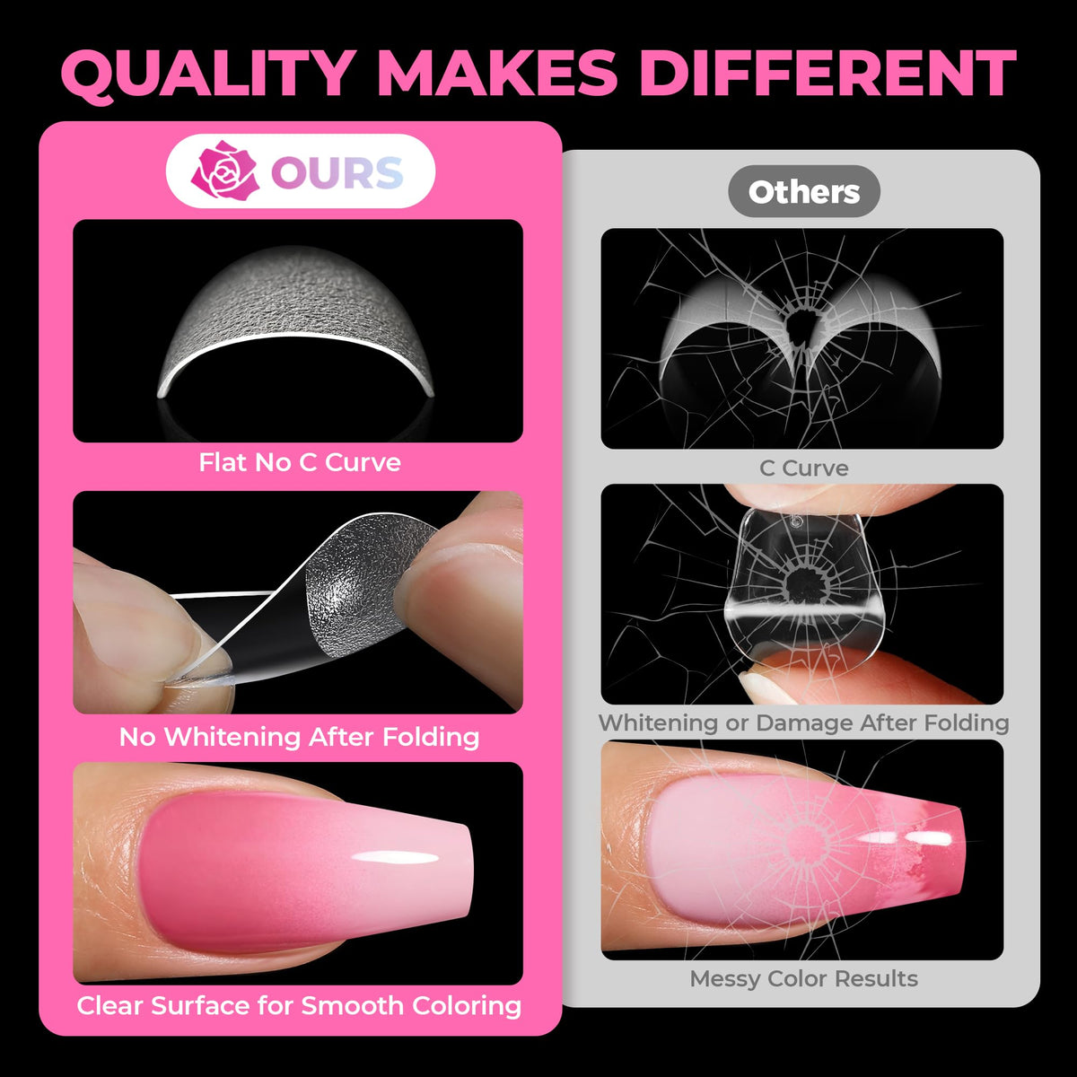 UNA GELLA soft-gel bend demo showing flexibility and break resistance benefit