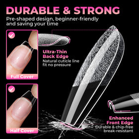 UNA GELLA close-up of half-matte 70-grit texture improving adhesion and reducing filing