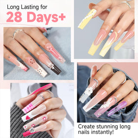 UNA GELLA soft-gel tip bent to show flexible texture for comfortable fit