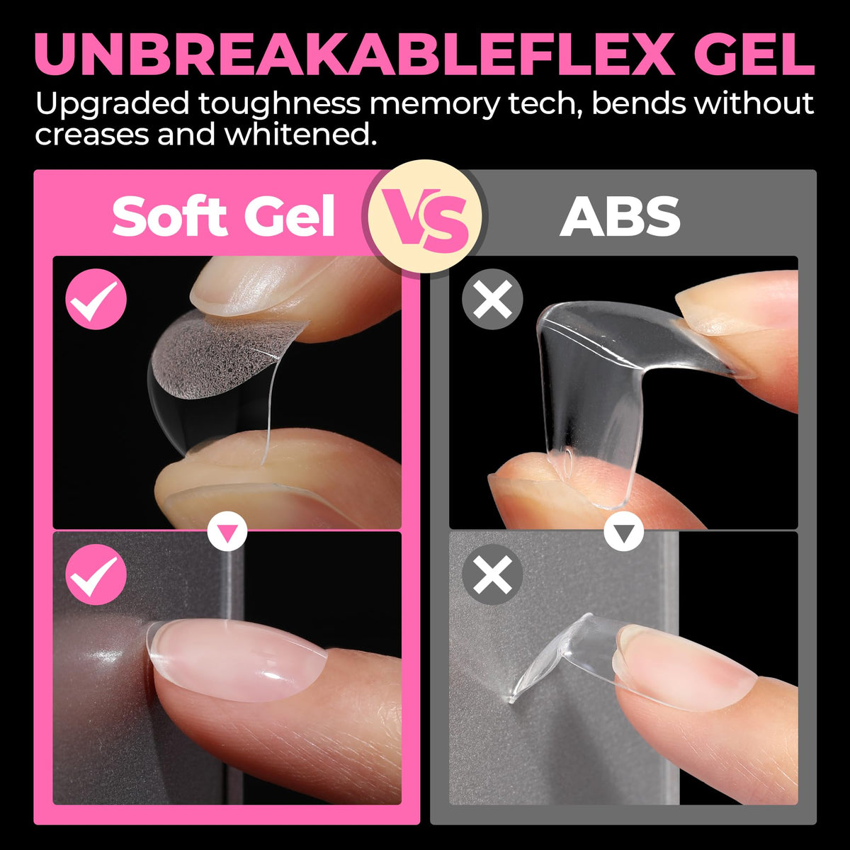 UNA GELLA tip edge detail showing thick front and thin back for strength