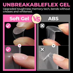 UNA GELLA tip edge detail showing thick front and thin back for strength