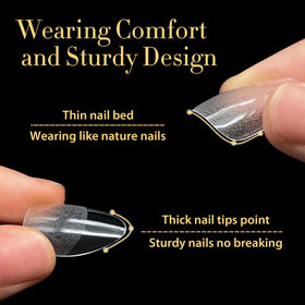 UNA GELLA thin back edge detail for seamless nail bed blending