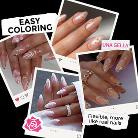 UNA GELLA thin back edge detail illustrating seamless fit at the cuticle