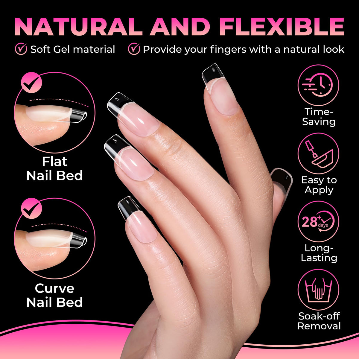 UNA GELLA thin back edge detail for flush fit near cuticle benefit