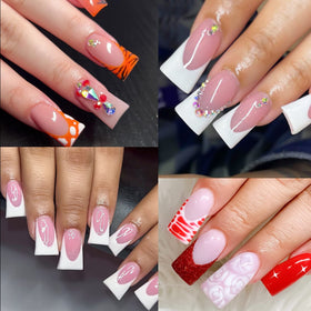 UNA GELLA close-up of clear soft-gel tip texture highlighting smooth finish for polish adhesion