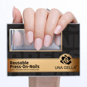 UNA GELLA close-up of strengthened tip highlighting durable, chip-resistant edge