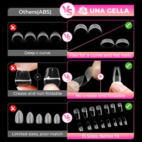 UNA GELLA tip edge profile showing thin back edge and reinforced front