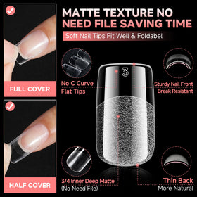 UNA GELLA tip edge detail showing thin back and thick front for natural fit