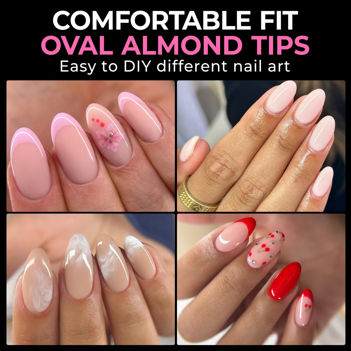 UNA GELLA tip size chart with labeled sizes for easy selection