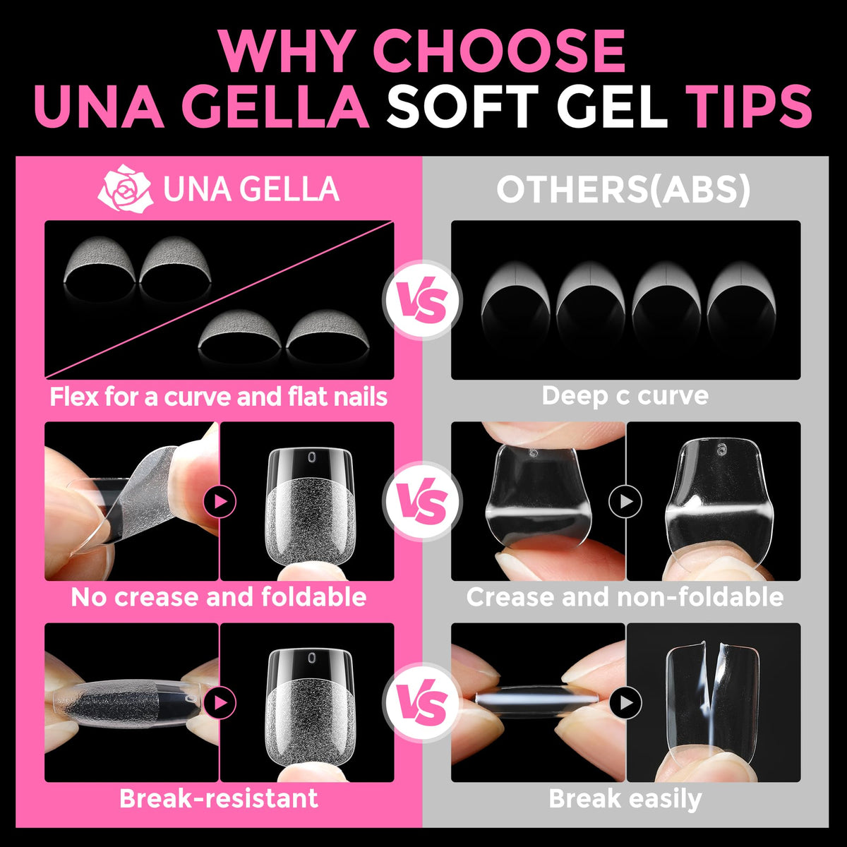 UNA GELLA press-on tips applied to nails showing natural-looking finish