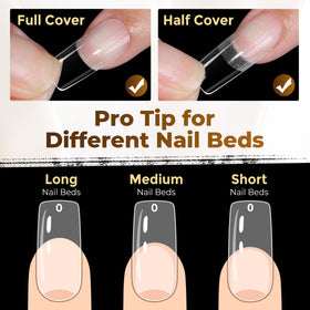 UNA GELLA tips organized by size, helping precise selection for each nail