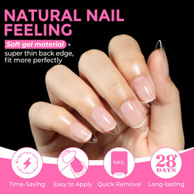 UNA GELLA tips arranged by size demonstrating variety and fit