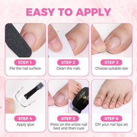 UNA GELLA toe tip applied during pedicure showing quick, salon-quality finish