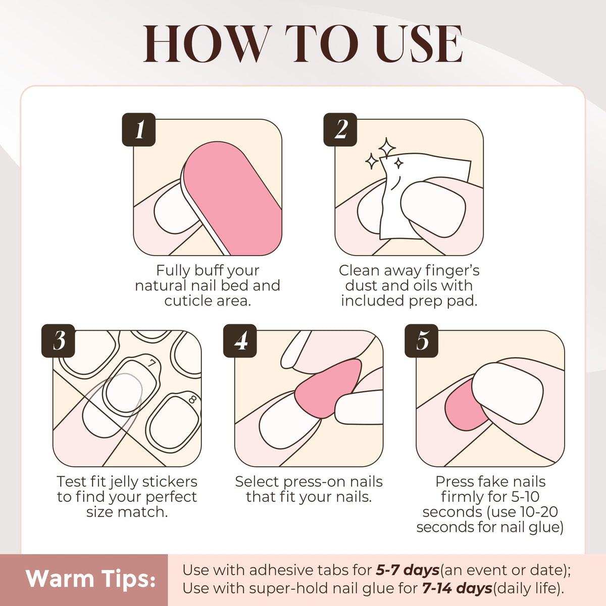 UNA GELLA tools and glue layout showing included prep items benefit: ready-to-use kit