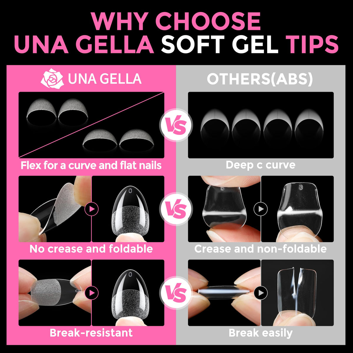 UNA GELLA demonstration of trimming and filing a gel tip to customize shape and length safely