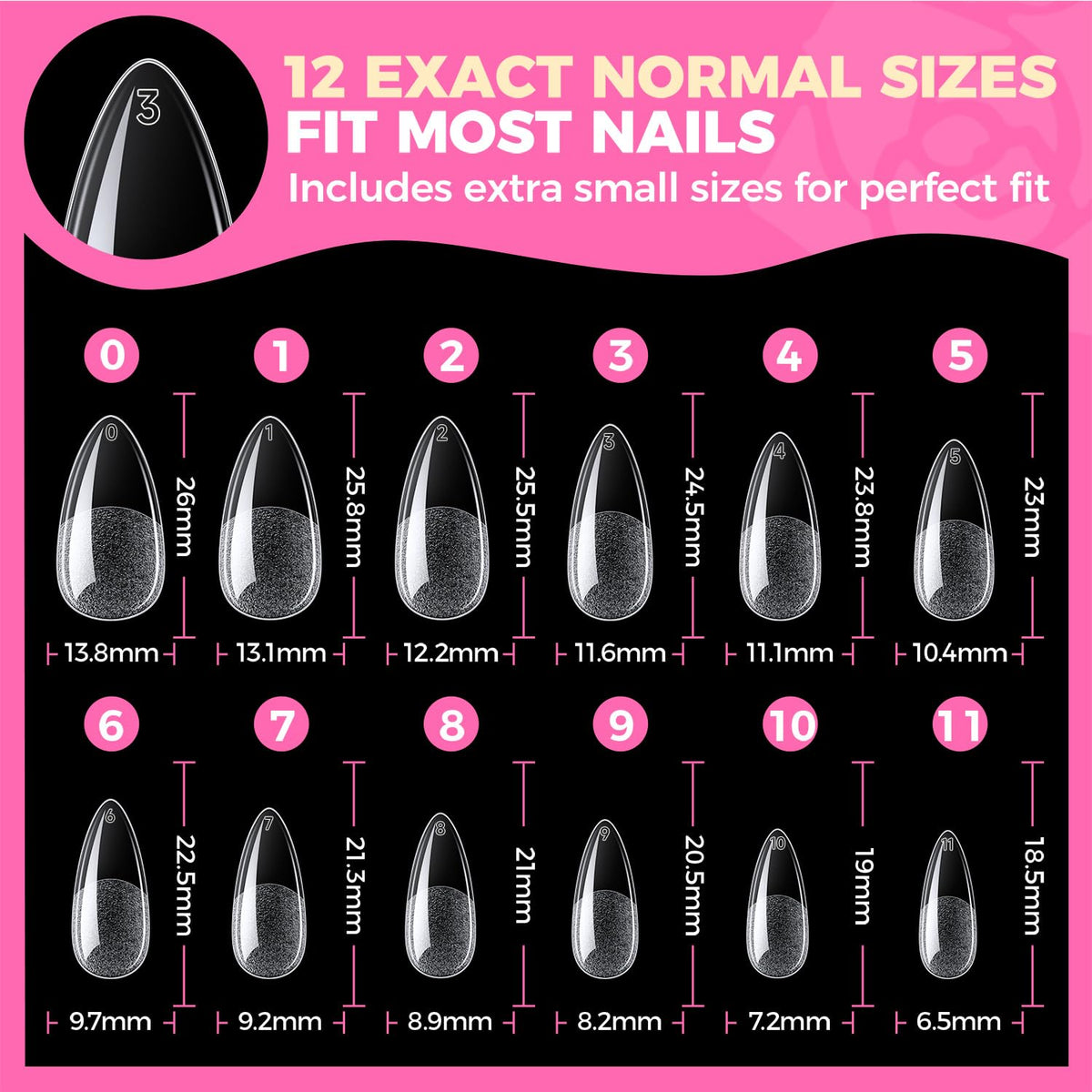 UNA GELLA trimmed and filed tip sample showing how easily shape is customized