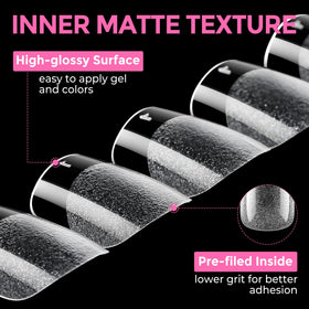 UNA GELLA trimmed tips demonstrating easy shaping for custom length