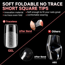 UNA GELLA trimmed and shaped tip with flat polish demonstrating smooth finish