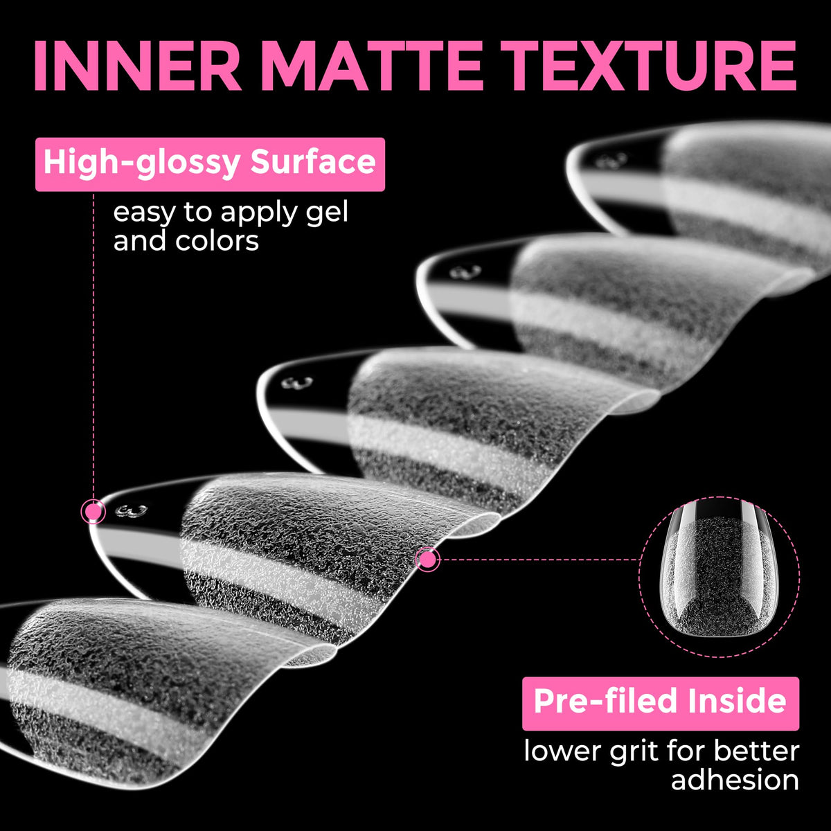 UNA GELLA trimmed tip before and after demonstrating easy custom shaping