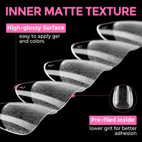 UNA GELLA trimmed tip before and after demonstrating easy custom shaping