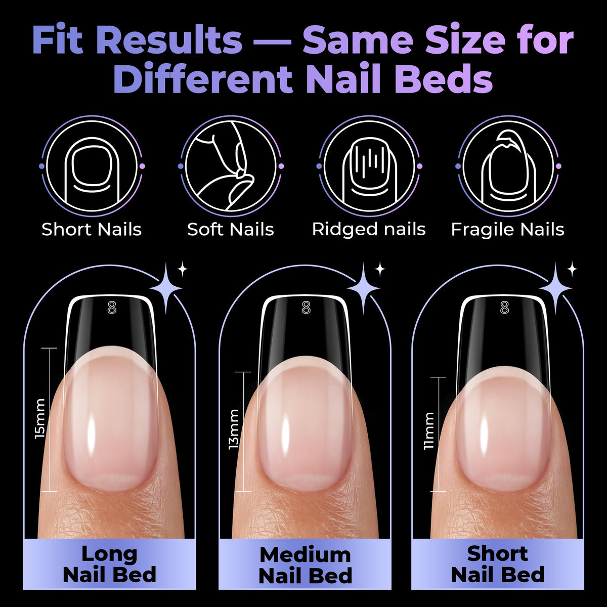 UNA GELLA nails shown with polish and dip powder for salon finish