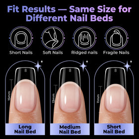 UNA GELLA nails shown with polish and dip powder for salon finish