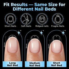 UNA GELLA hand scale comparison showing true-to-size fit benefit