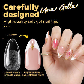 UNA GELLA soak-off removal with acetone showing gentle nail care