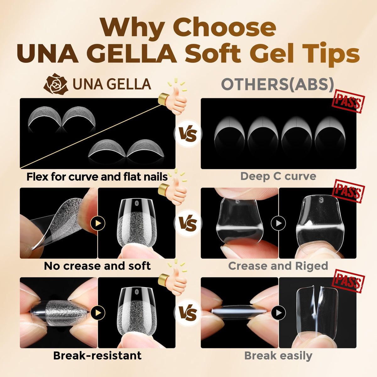UNA GELLA soft gel material texture close-up for flexible comfort