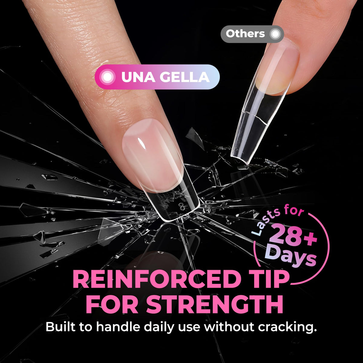 UNA GELLA transparency and clarity close view ideal for colored or clear finishes