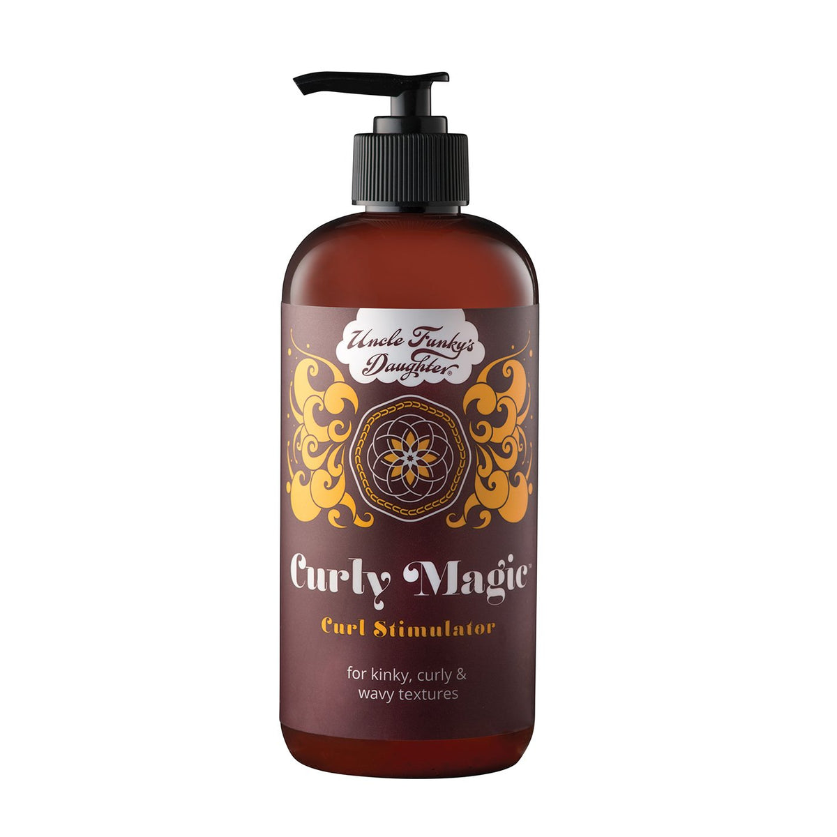 Uncle Funky's Daughter front jar view showing product benefit of curl definition