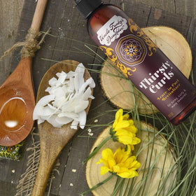 Uncle Funky's Daughter product label showing nettle and chamomile callouts for soothing nourishment