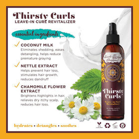 Uncle Funky's Daughter spray texture on hair showing smooth slip for easier curl definition and reduced frizz