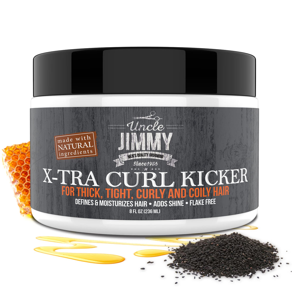 Uncle Jimmy next to ruler showing 8 fl oz size for scale