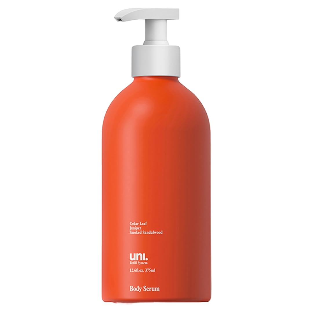 uni. front packaging showing bottle and label, clear recyclable benefit
