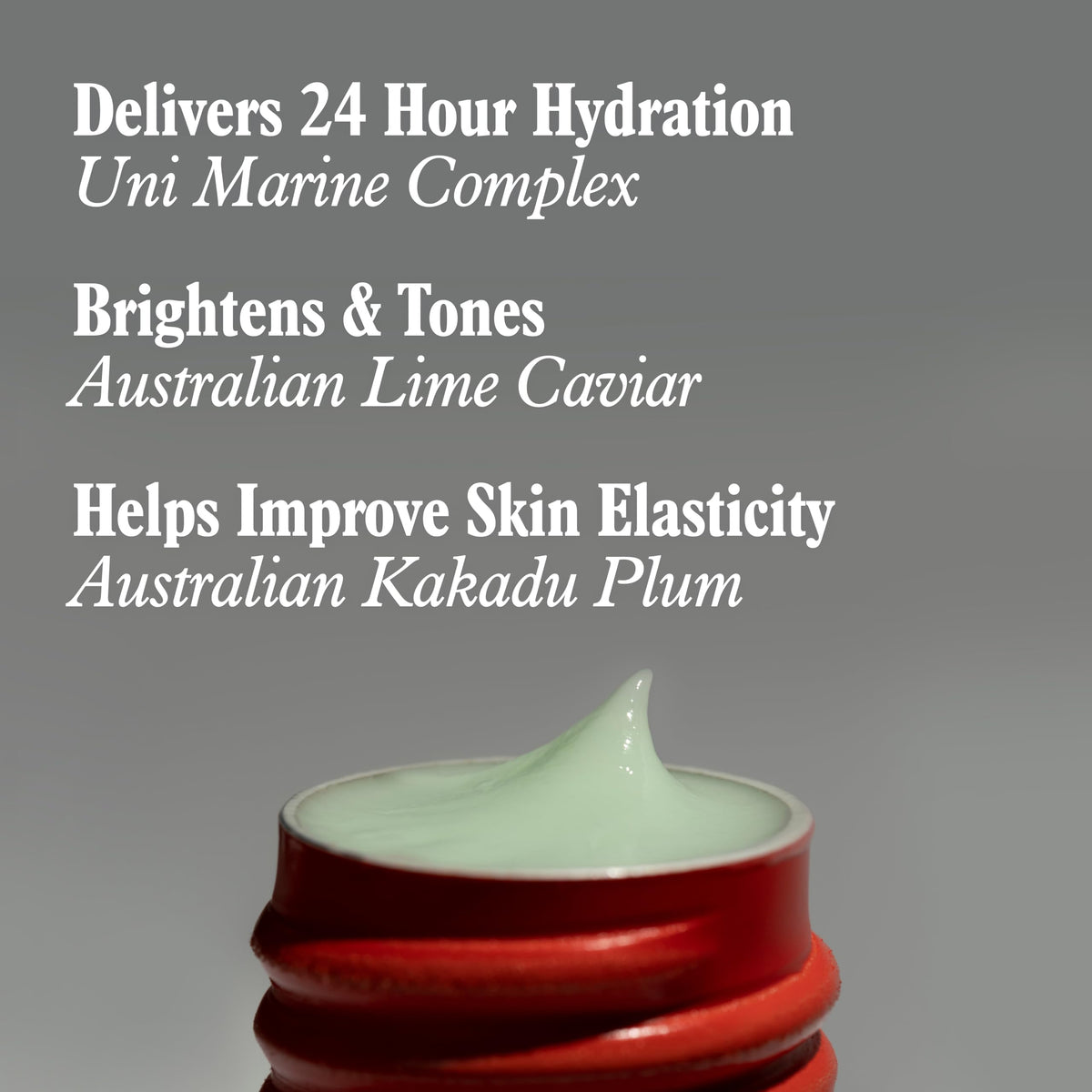 uni. lightweight serum dispensed on hand demonstrating fast absorption benefit