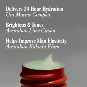 uni. lightweight serum dispensed on hand demonstrating fast absorption benefit