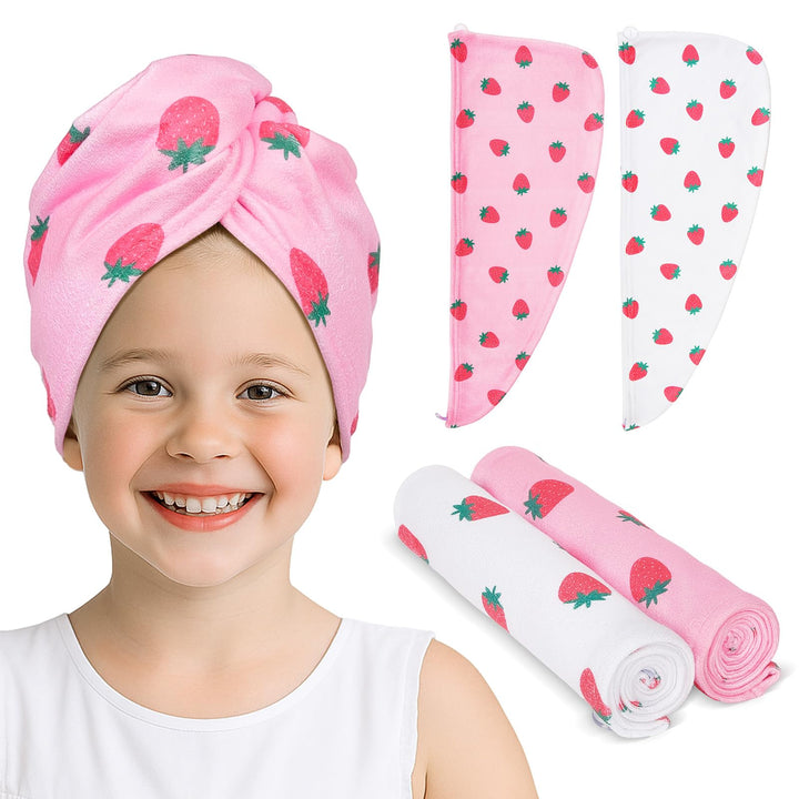 Unicorn Castle front-packaging pair showing pink and white towels and fun design benefits