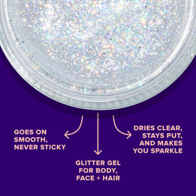 UNICORN SNOT applied on cheekbone highlighting glow and buildable sparkle