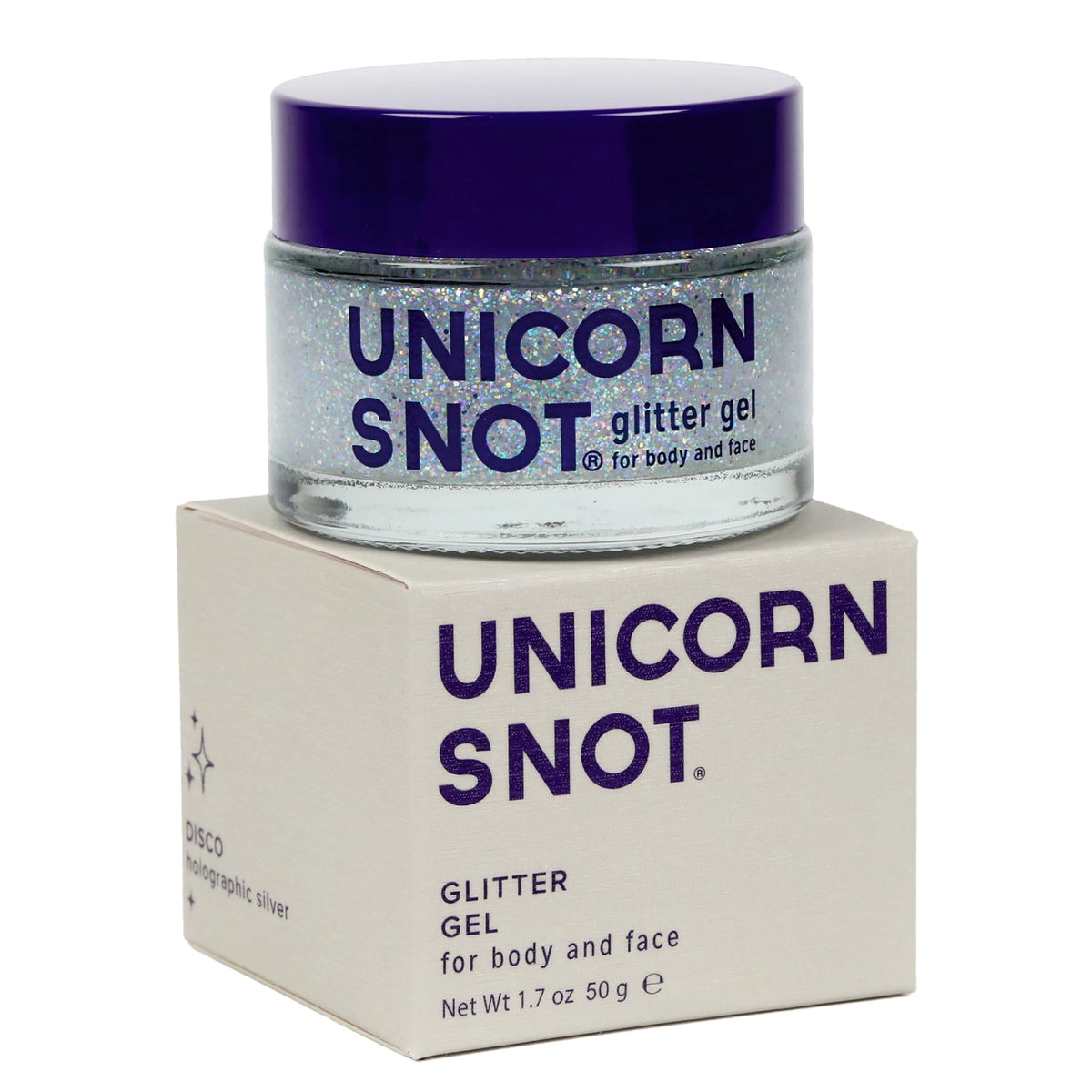 UNICORN SNOT worn at festival on smiling model showing long-lasting sparkle
