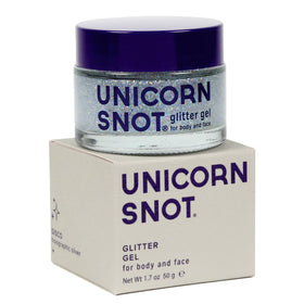 UNICORN SNOT worn at festival on smiling model showing long-lasting sparkle