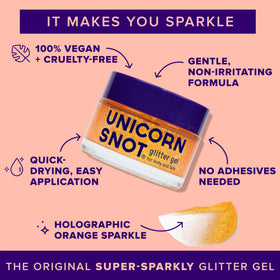 UNICORN SNOT close-up gel texture showing holographic sparkle and smooth application