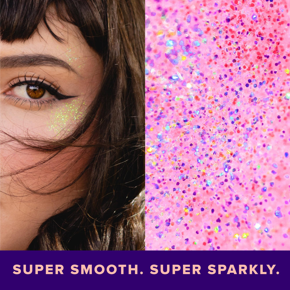 UNICORN SNOT flamingo gel brushed into hair for visible holographic pink highlights