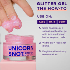UNICORN SNOT flamingo jar beside a coin to show 1.7 oz size and travel-friendly scale