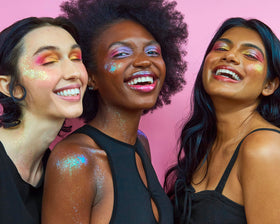 UNICORN SNOT worn at festival highlighting sweat-proof, vibrant iridescent glow