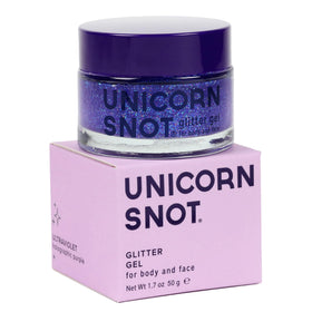 UNICON SNOT front jar showing purple holographic label and compact size for travel