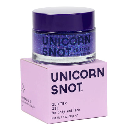 UNICON SNOT front jar showing purple holographic label and compact size for travel