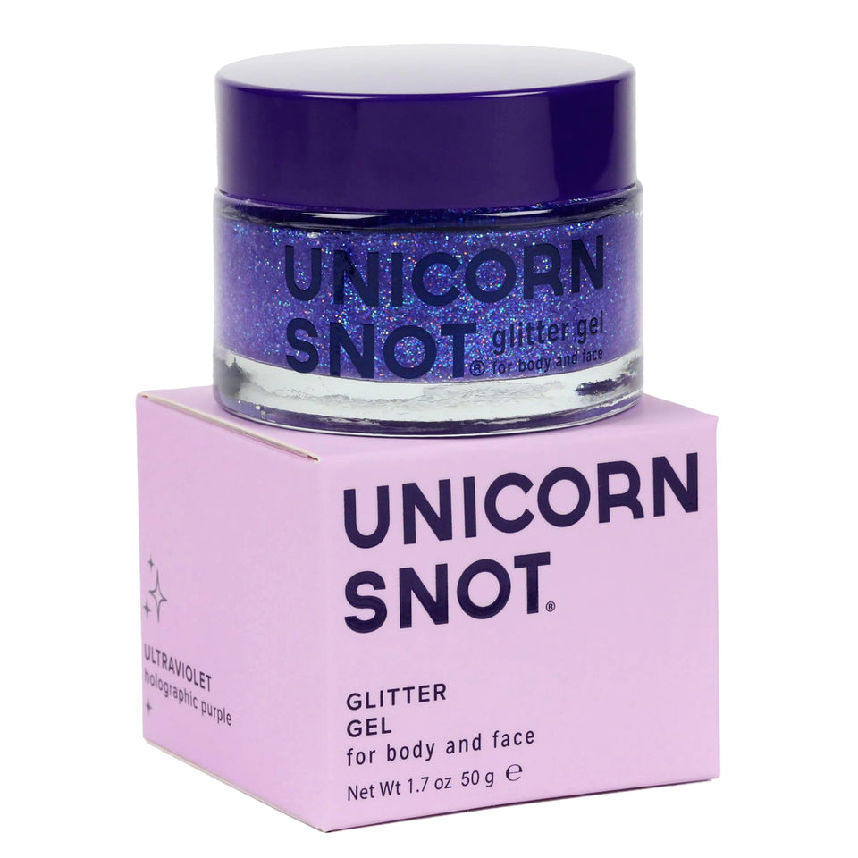 UNICON SNOT front jar showing purple holographic label and compact size for travel